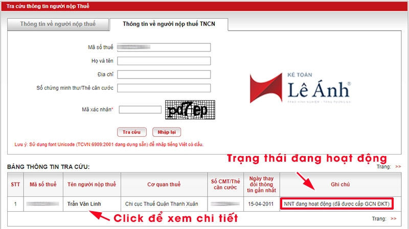 Tra cứu mã số thuế cá nhân
