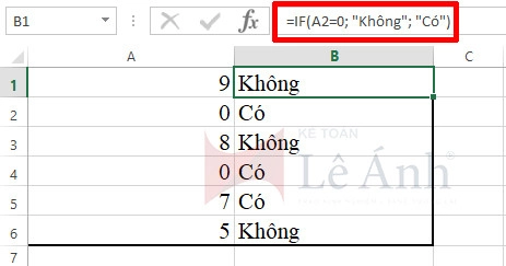 Cách sử dụng hàm IF trong excel