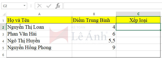 Ví dụ hàm IF trong Excel