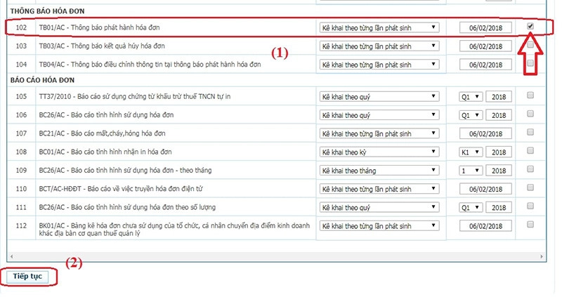 Thông báo phát hành hóa đơn điện tử
