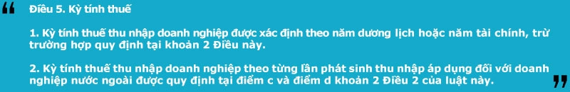 Kỳ tính thuế TNDN