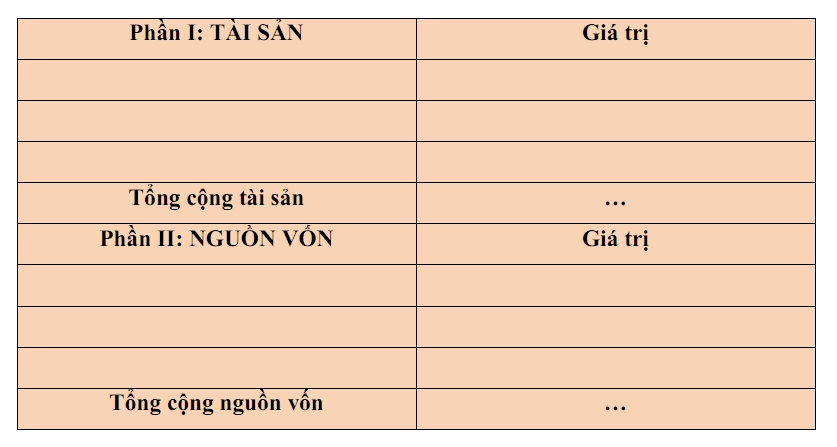 Bảng cân đối kế toán theo chiều dọc
