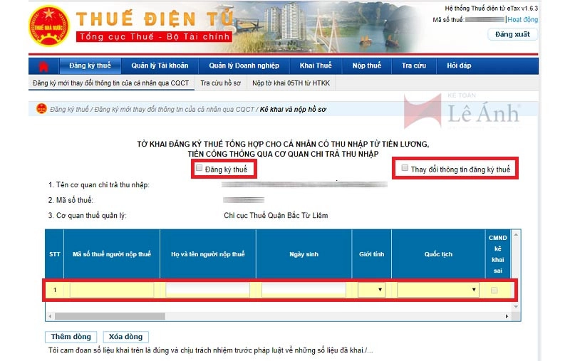 Đăng ký mã số thuế thu nhập cá nhân online