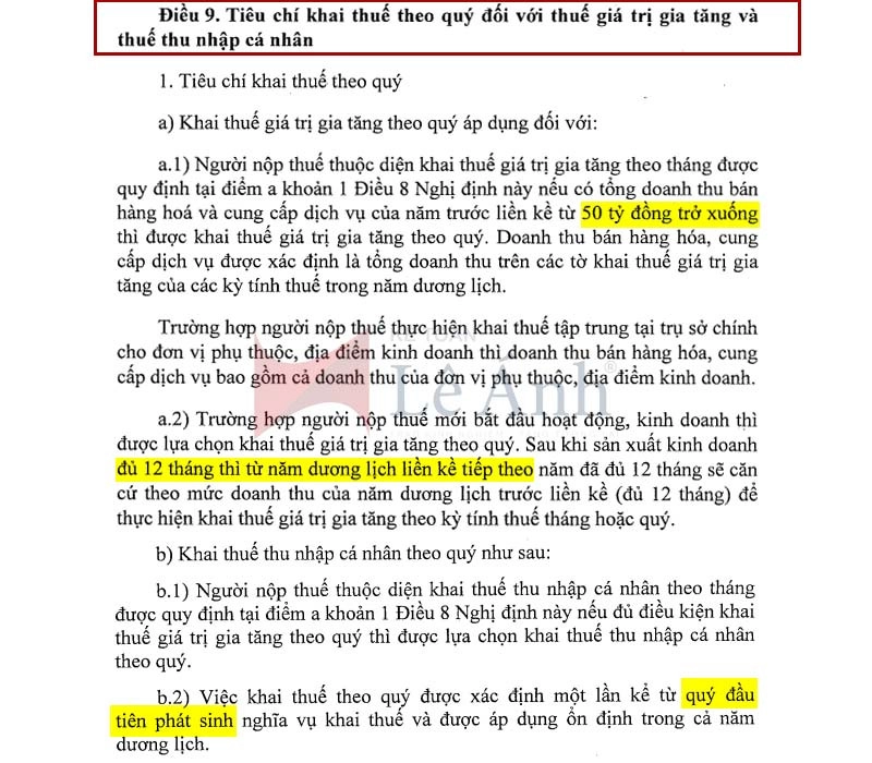 Quy định lập tờ khai thuế TNCN theo quý