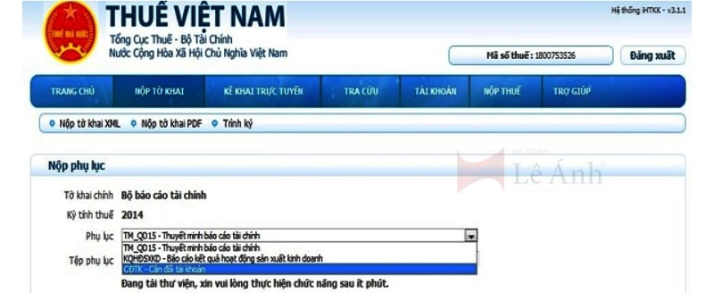 Cách nộp bảng cân đối tài khoản