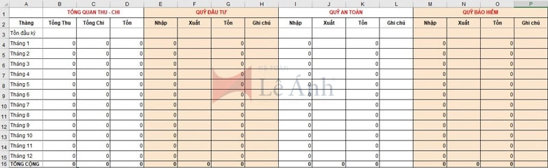 File excel quản lý tài chính cá nhân