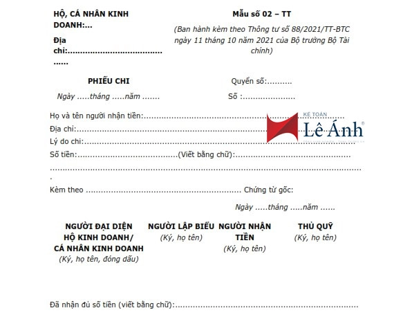 phiếu chi tt88