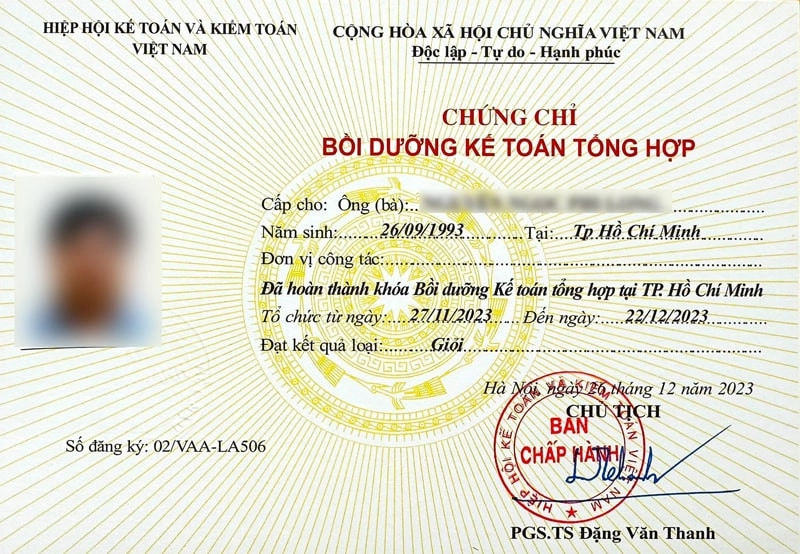 Chứng chỉ kế toán tổng hợp