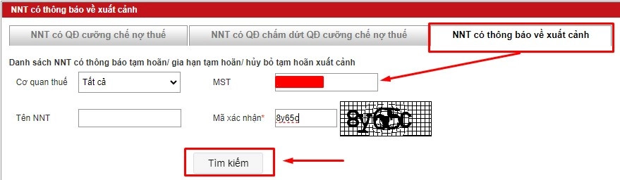 Tra cứu thông tin cưỡng chế nợ thuế