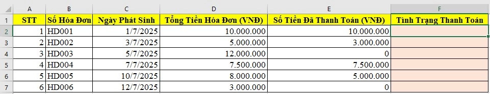 Bài tập Excel - Hàm IF