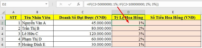 Bài tập Excel - Hàm IF