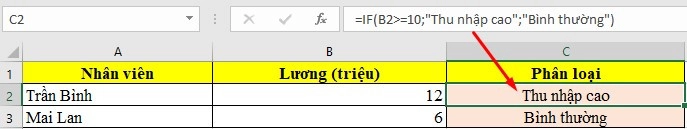 Bài tập hàm IF - Bài 2