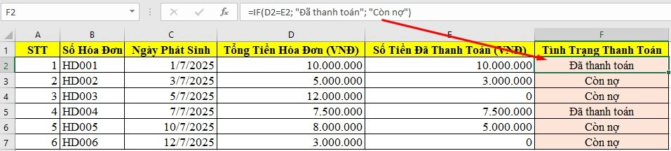 Bài tập Excel - Hàm IF