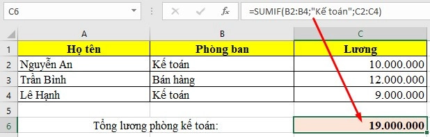 Bài tập hàm SUMIF