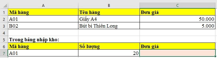 Bài tập Excel - Hàm Vlookup