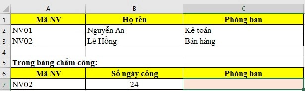 Bài tập Excel - Hàm Vlookup