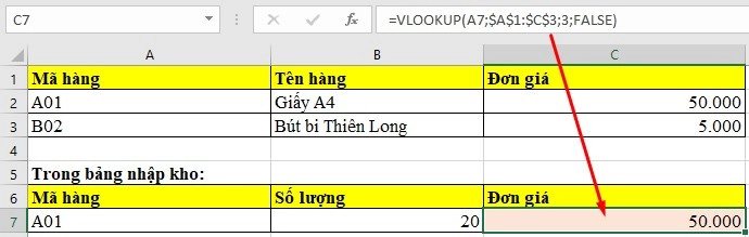Bài tập Excel - Hàm Vlookup