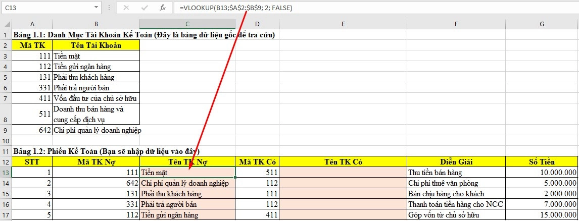 Bài tập Excel - Hàm Vlookup có lời giải