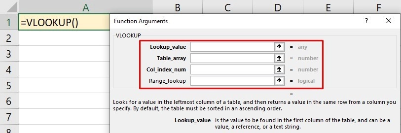 Cú pháp hàm Vlookup trong Excel