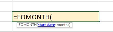Hàm EOMONTH trong Excel