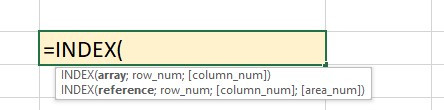 Hàm INDEX trong Excel