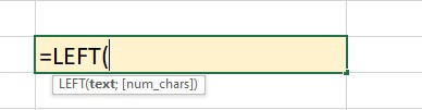 Hàm LEFT trong Excel