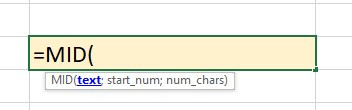 Hàm MID trong Excel