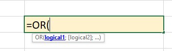 Hàm OR trong Excel