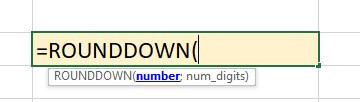 Hàm ROUNDDOWN trong Excel