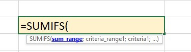 Hàm SUMIFS trong Excel
