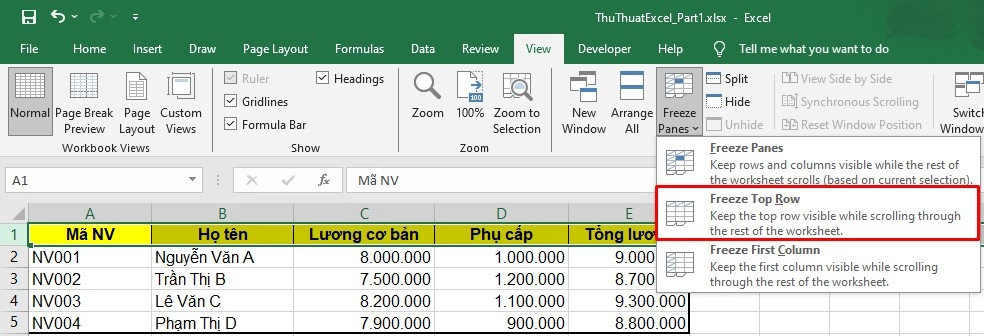 Thủ thuật Excel cho kế toán