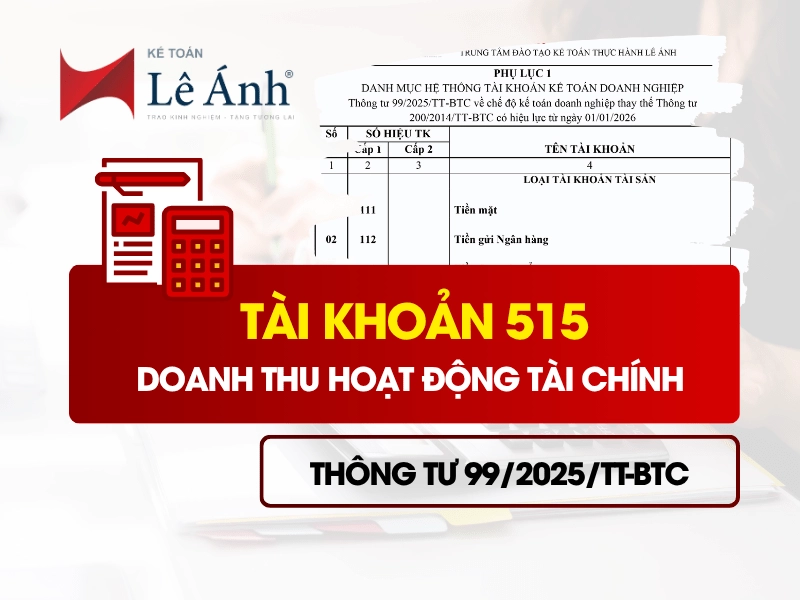 Tài khoản 515 - Doanh thu hoạt động tài chính theo Thông tư 99