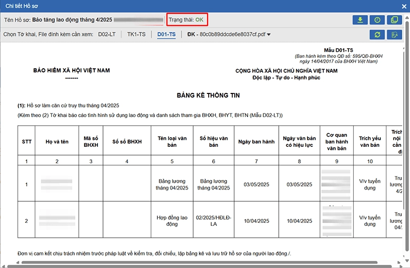 Quy trình báo tăng giảm BHXH
