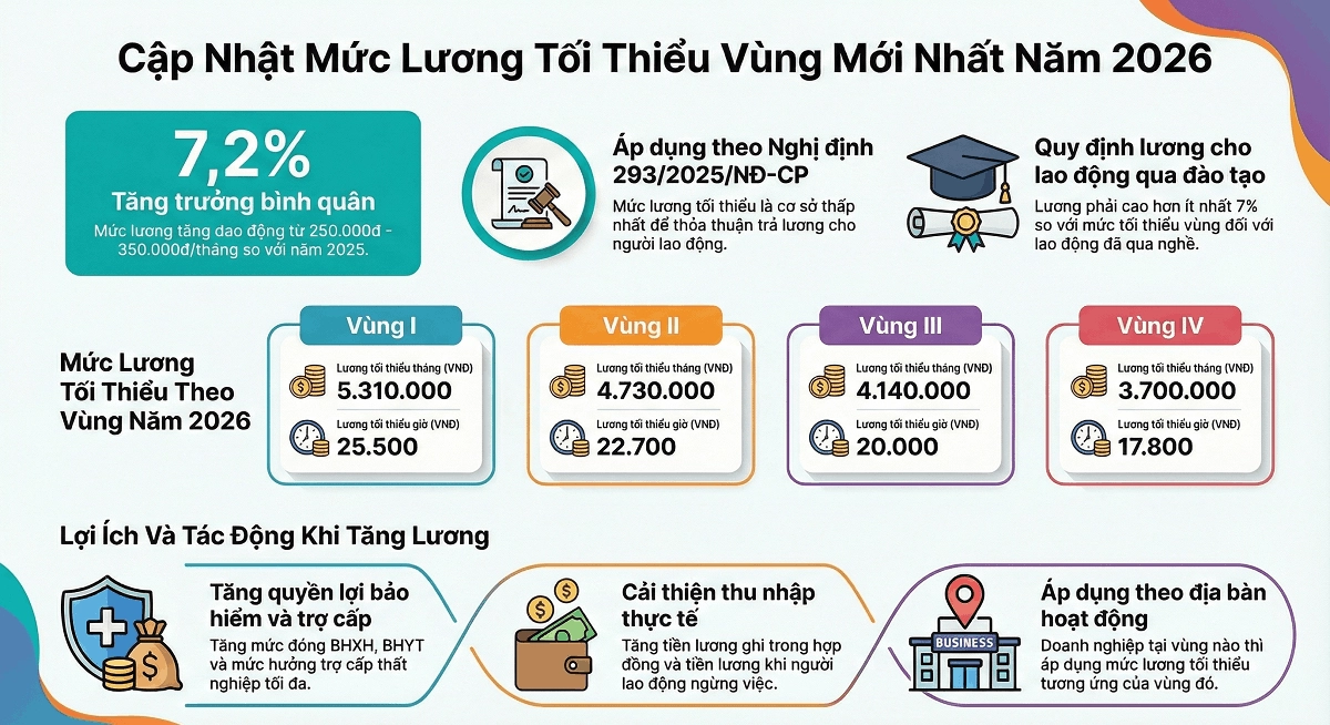 lương tối thiểu vùng 2026