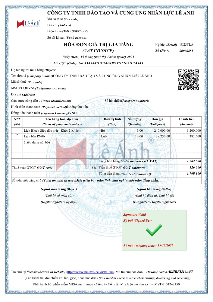 hóa đơn tiêu dùng nội bộ