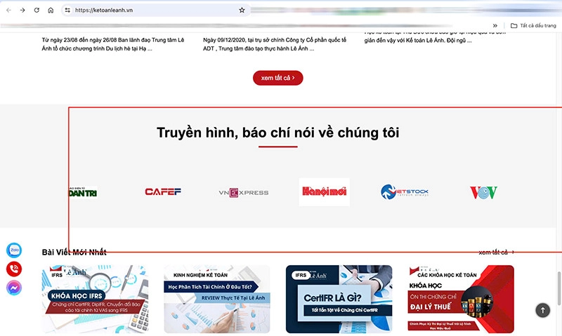 website ketoanleanh.vn chuyển toàn bộ sang trang ketoanleanh.edu.vn