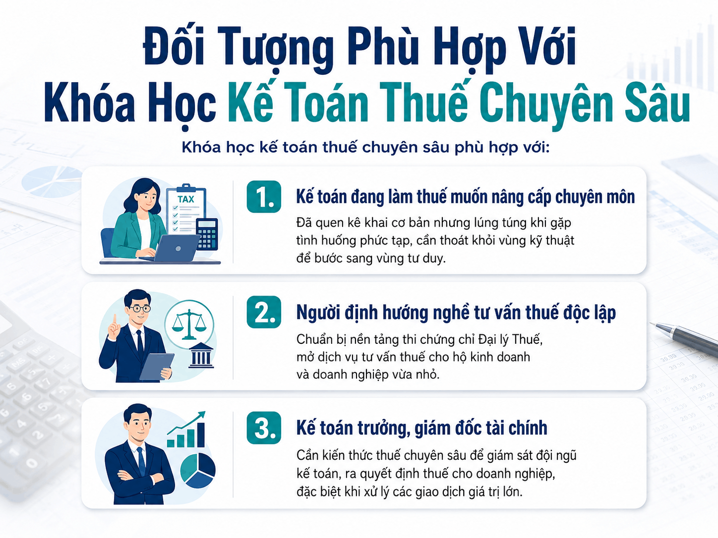đối tượng phù hợp với khóa học kế toán thuế chuyên sâu
