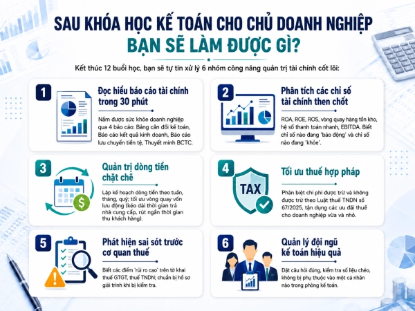 Sau Khóa Học Kế Toán Cho Chủ Doanh Nghiệp Bạn Sẽ Làm Được Gì?