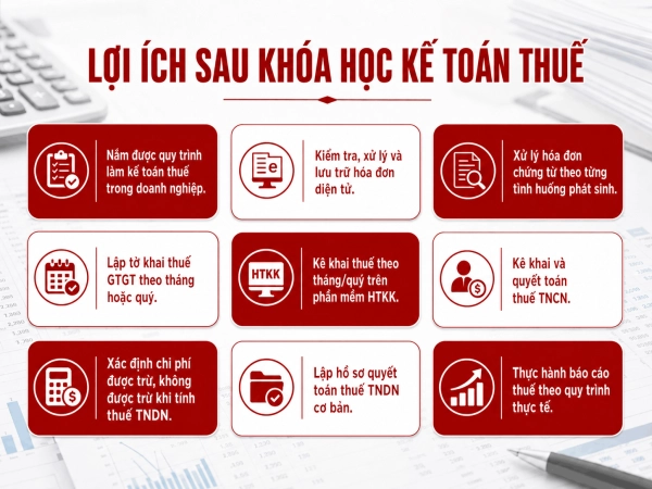 Lợi ích sau khóa học kế toán thuế