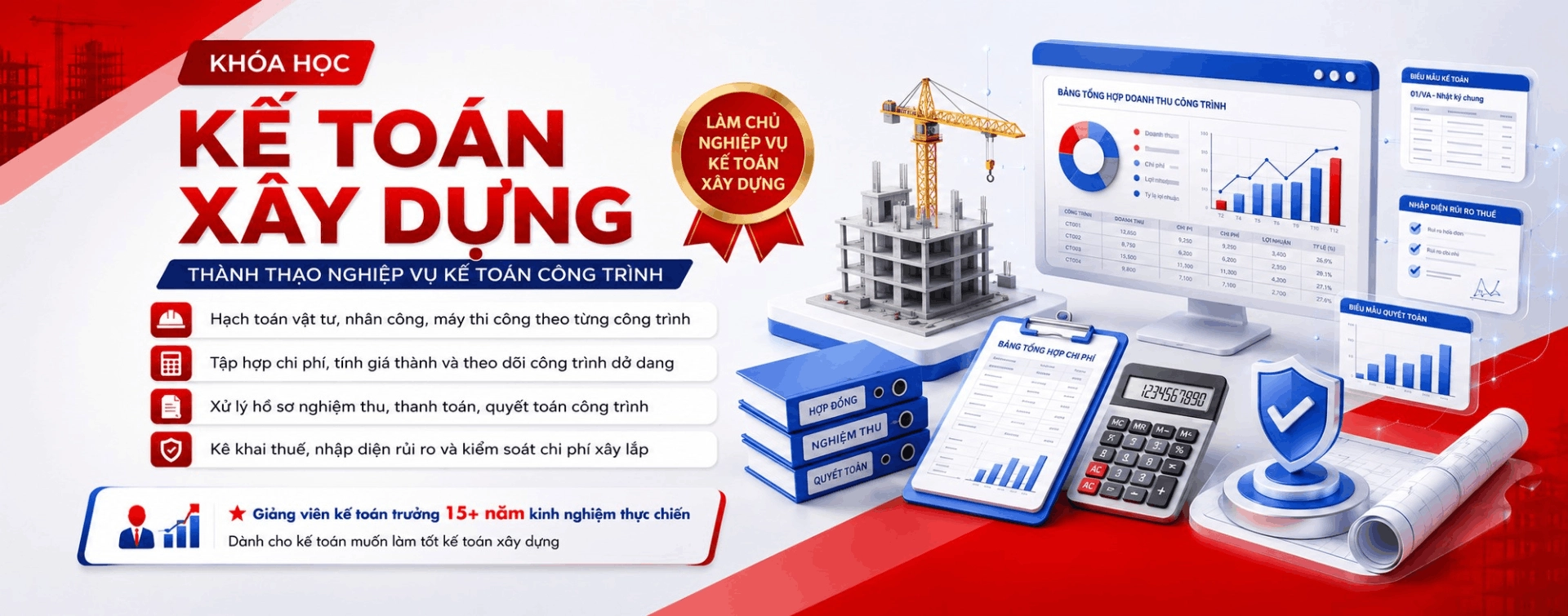 ảnh bìa khóa học kế toán xây dựng