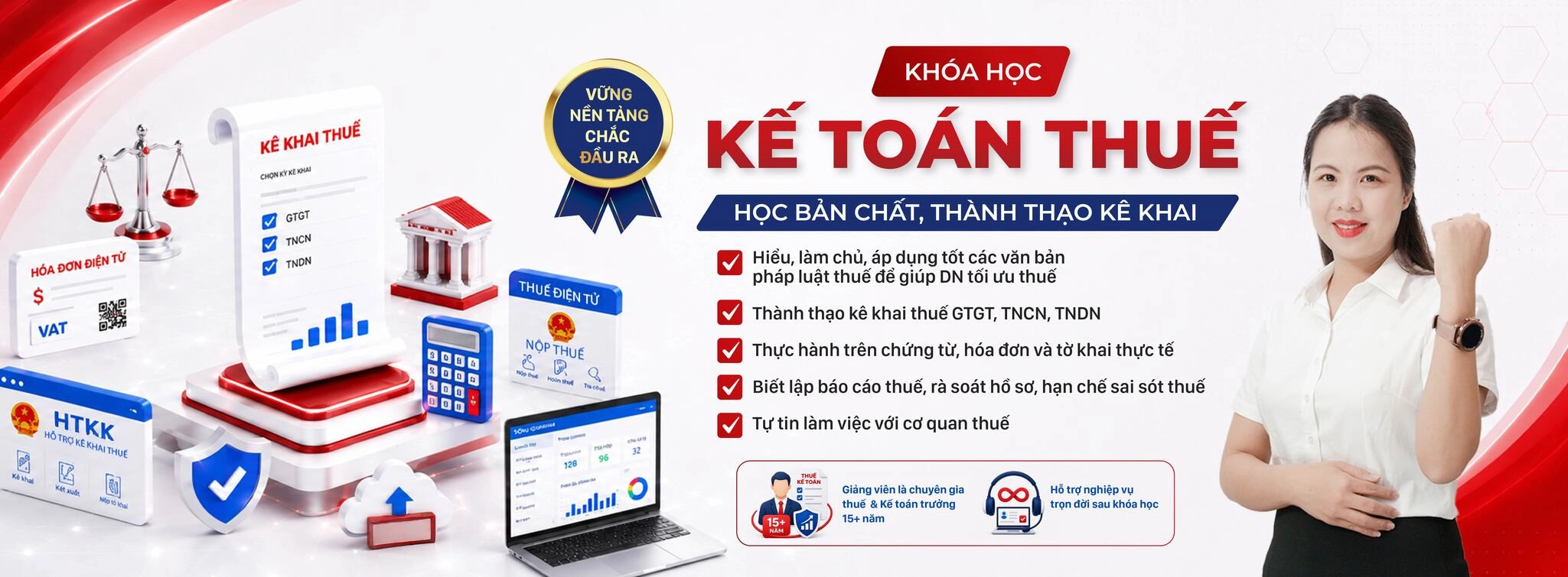 khóa học kế toán thuế, thực hành kê khai thuế trên HTKK, thành thạo báo cáo thuế, quyết toán thuế