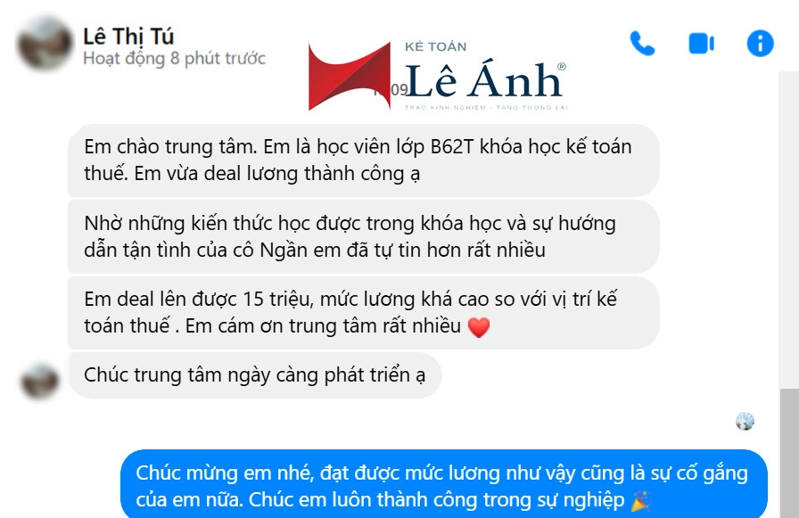 phản hồi khóa học kế toán thuế tại tphcm
