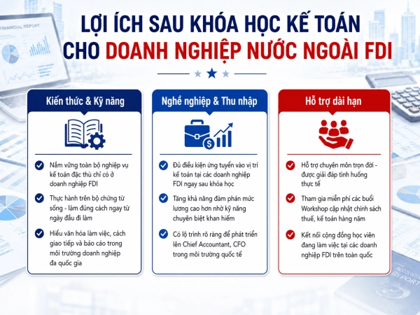 Lợi ích sau khóa học kế toán cho doanh nghiệp nước ngoài FDI