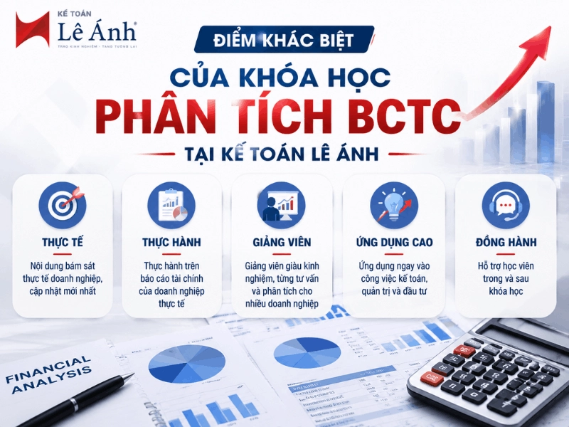 Điểm khác biệt của khóa học phân tích BCTC tại Kế toán Lê Ánh