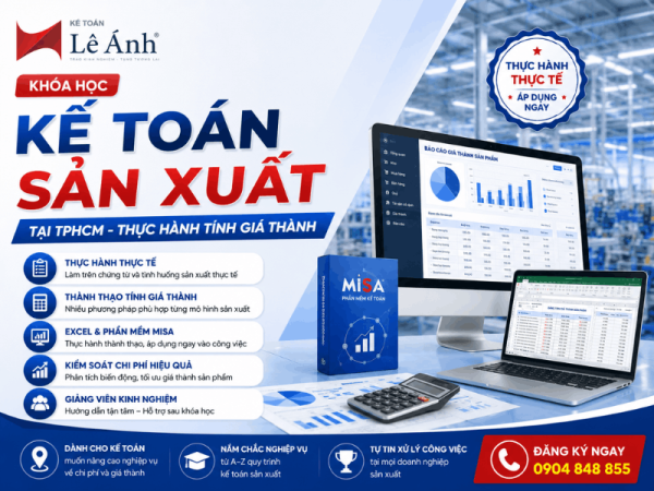 Khóa học kế toán sản xuất tại TPHCM