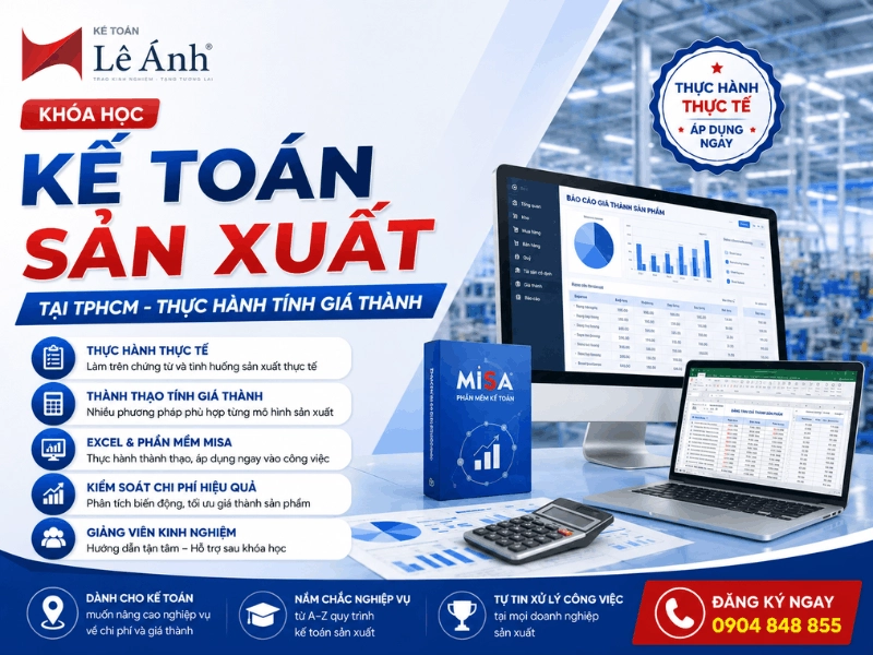 Khóa học kế toán sản xuất tại TPHCM