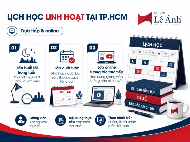 Lịch học kế toán tổng hợp tại TPHCM