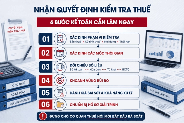 6 bước kế toán cần làm khi nhận quyết định kiểm tra thuế