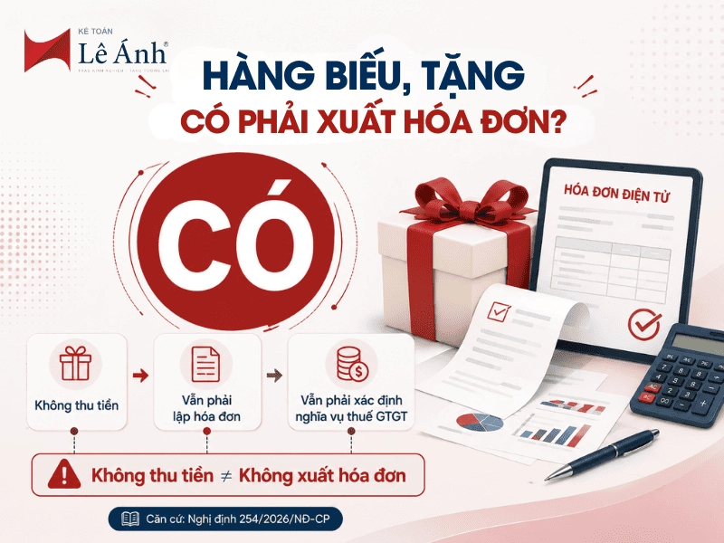 Hàng biếu tặng có phải xuất hóa đơn năm 2026