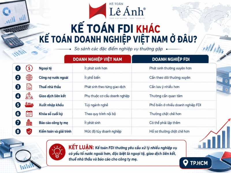 So sánh kế toán doanh nghiệp FDI và kế toán doanh nghiệp Việt Nam